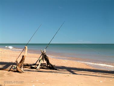 Rods below Salt Loading Jetty, Back Beach, Onslow, Western Australia